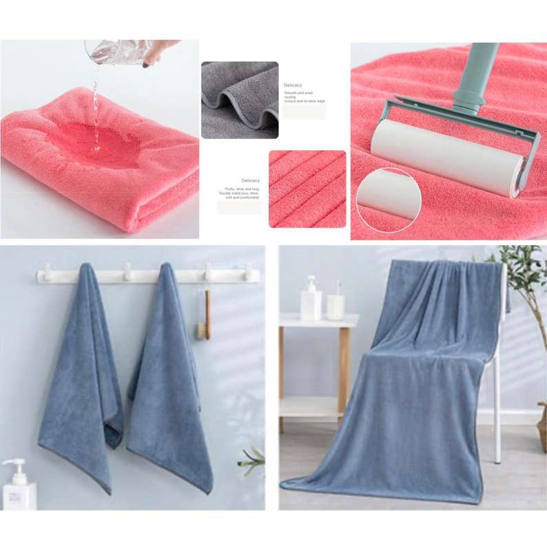 ZS - 2pcs Micro-Fiber Towel Set - Pink