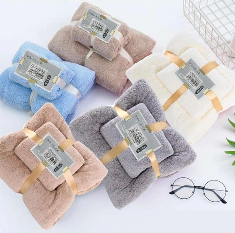 ZS - 2pcs Micro-Fiber Towel Set - Pink