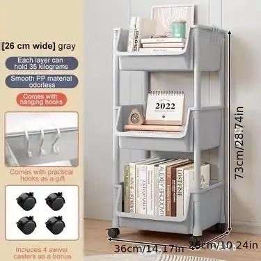 ZS - Multi Purpose Rolling Cart 3 Tier - Grey