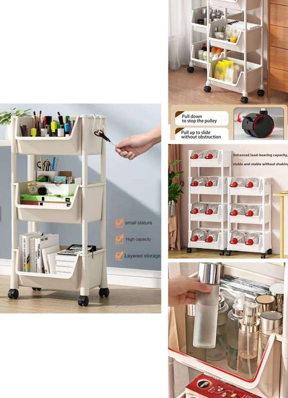 ZS - Multi Purpose Rolling Cart 3 Tier - Grey