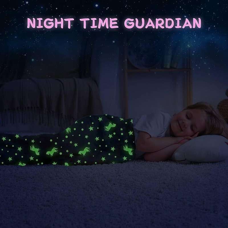 ZS - Kiddies Mermaid Glow Blanket - Blue (Dino