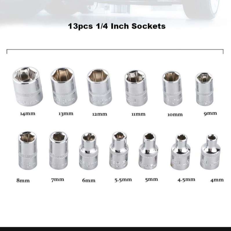 ZS - 46 Pieces 1/4-Inch Socket Set - Black