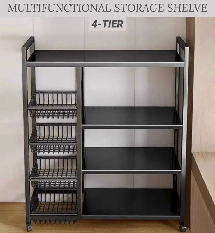 ZS - 4 Tier Multi Functional Storage Shelf - 120 x 32 x 134cm