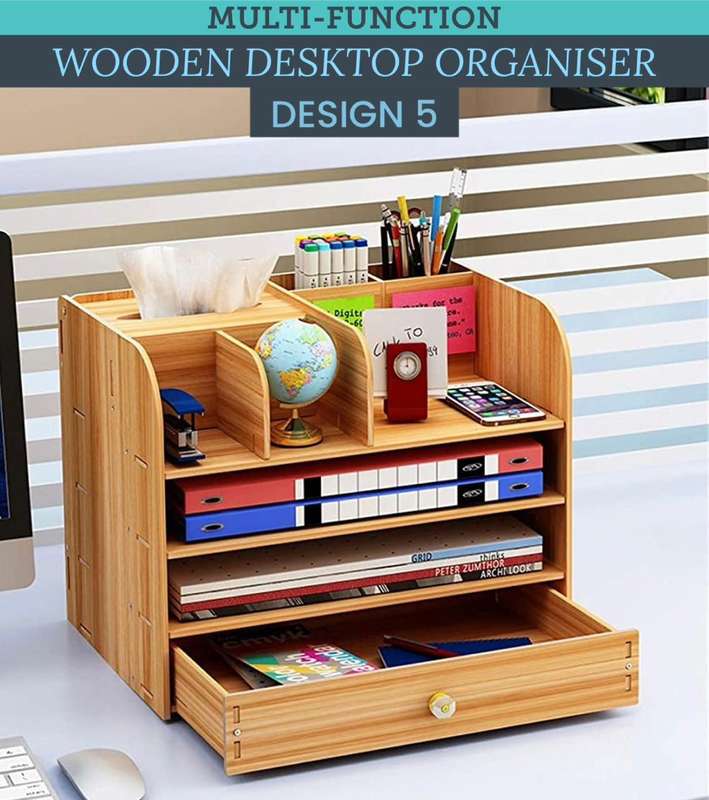 ZS - Multi-Functional Wooden Desktop Organizer - 6