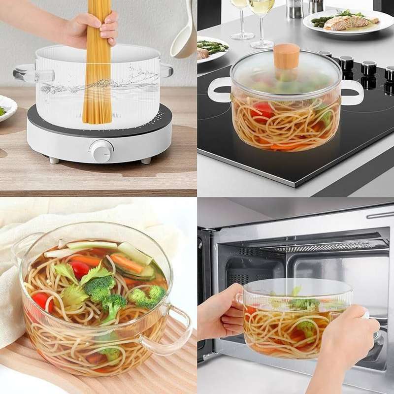 ZS - Glass Pot Heat Resistant Compatible With Gas & Electric Ceramic Stove - 1800ml