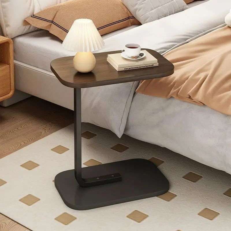 ZS - C-Shaped Rectangle Couch Side Table - Black