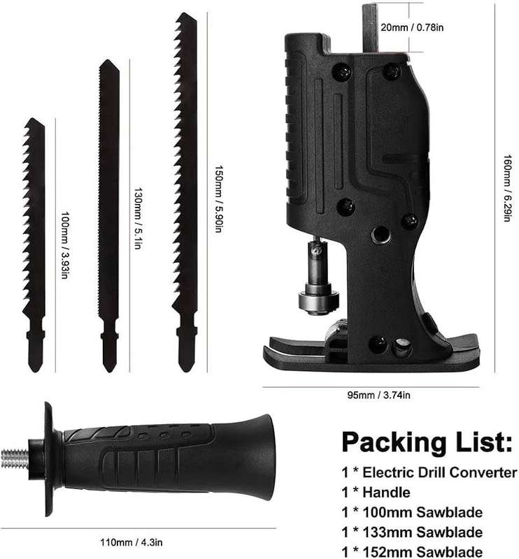 ZS - Portable Reciprocating Saw Adapter Kits Electric Drill Modify Power Wood Cutter