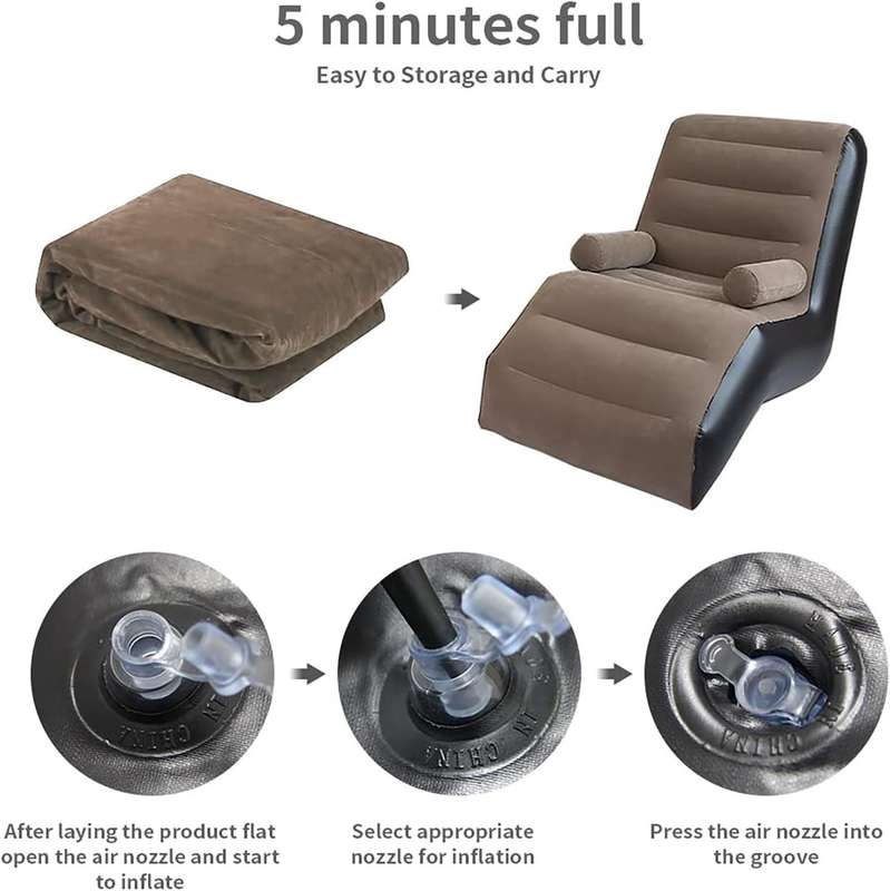 ZS - Flocking Sofa Inflatable - Brown