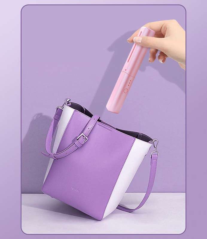 ZS -  Portable Rechargeable Travel Heat Comb Hair Straightener - Purple