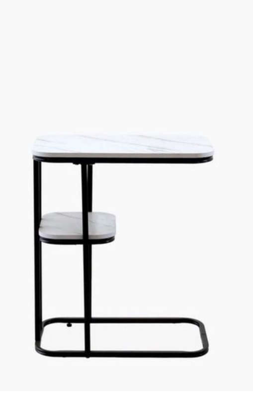 2-Tier Chic Luxurious Side Table - White