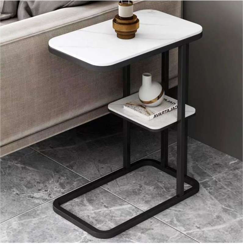 2-Tier Chic Luxurious Side Table - White