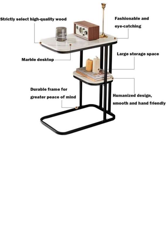 2-Tier Chic Luxurious Side Table - White