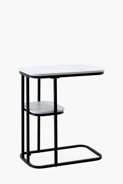 2-Tier Chic Luxurious Side Table - White