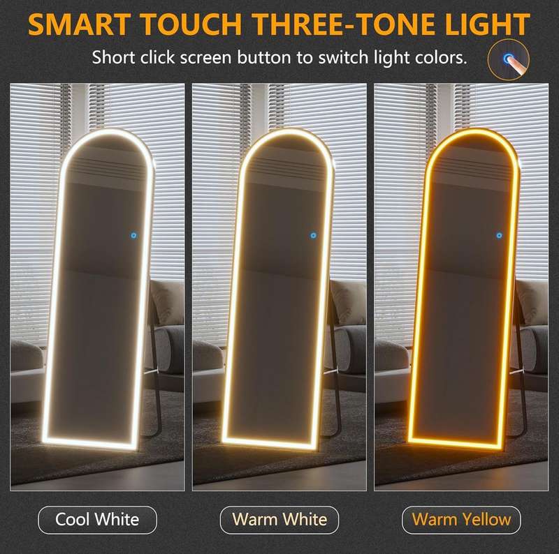 ZS - Full Length arched Mirror with LED Lights: 50cm x 160cm