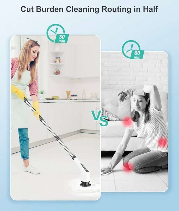 ZS - 8 in 1 Electric Cleaning Brush - Cordless