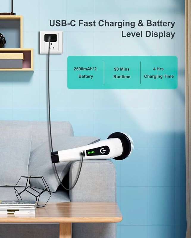 ZS - 8 in 1 Electric Cleaning Brush - Cordless