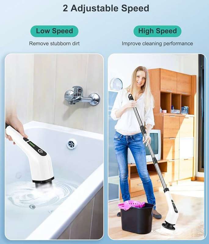 ZS - 8 in 1 Electric Cleaning Brush - Cordless