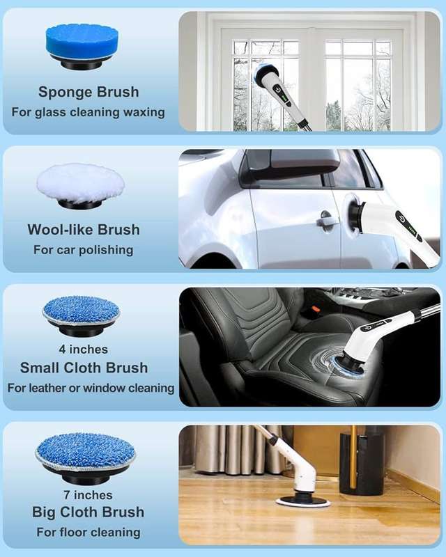 ZS - 8 in 1 Electric Cleaning Brush - Cordless