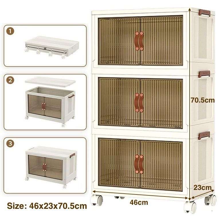 ZS - 3 Tier Multipurpose Collapsible Storage Cabinet