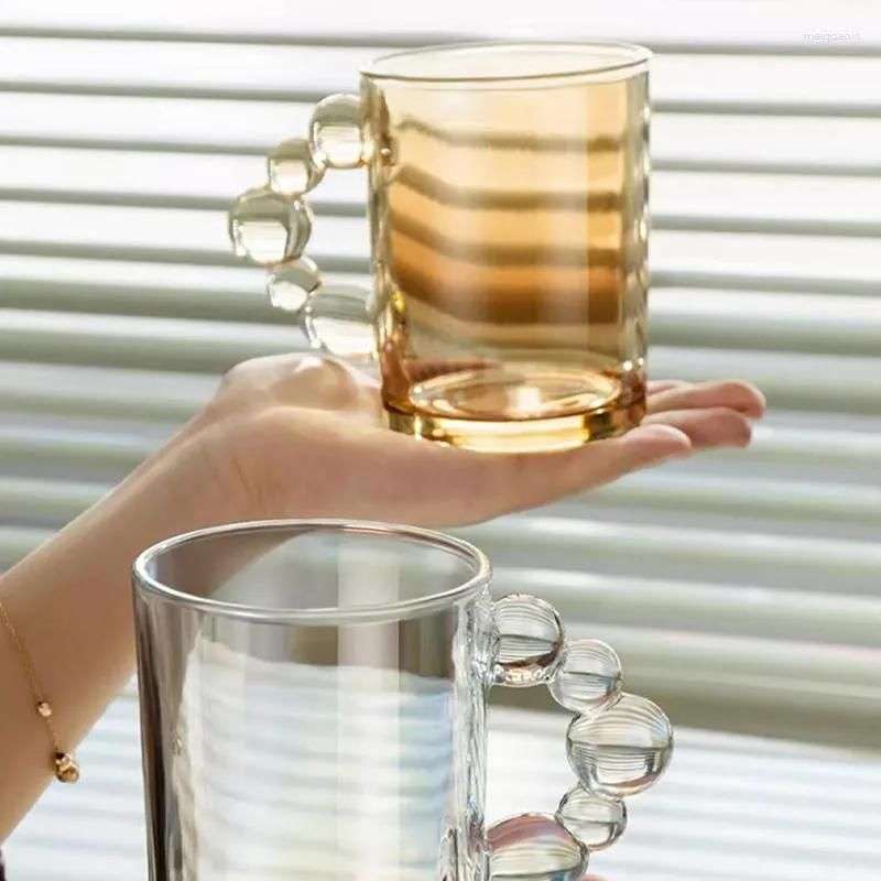 ZS - 6 Pcs Pearl Bubble Mug Set - Gold