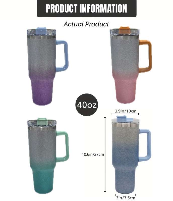 ZS - 1200ml Glittering Travel Tumbler Flask - Blue