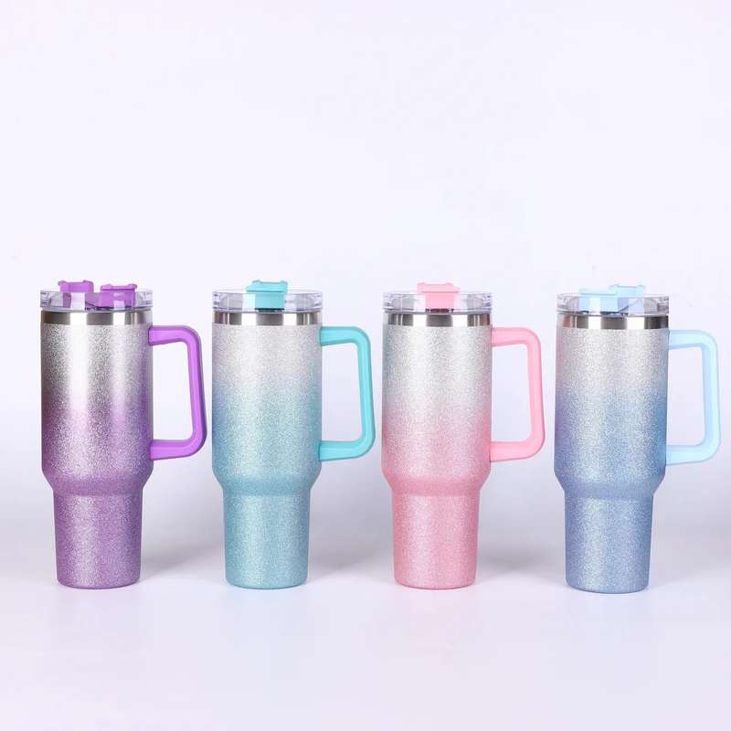 ZS - 1200ml Glittering Travel Tumbler Flask - Blue