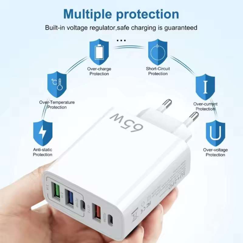 ZS - 5-Port 65W PD Fast Charging Charger - White