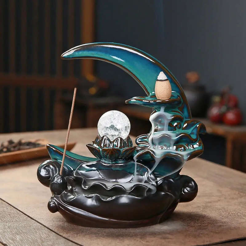 ZS - Waterfall Incense Burner Aromatherapy Ornament Home Decor