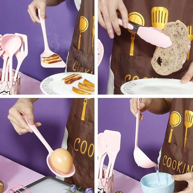 ZS - 18 Pcs Silicone Kitchen Tools Utensils - Pink