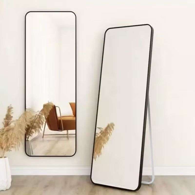 Black Frame Rectangular 148 cm x 36 cm Full Body Length Glass Mirror
