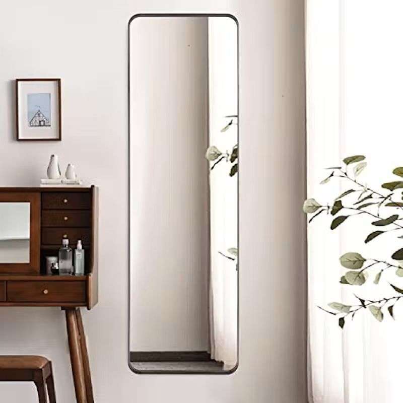 Black Frame Rectangular 148 cm x 36 cm Full Body Length Glass Mirror