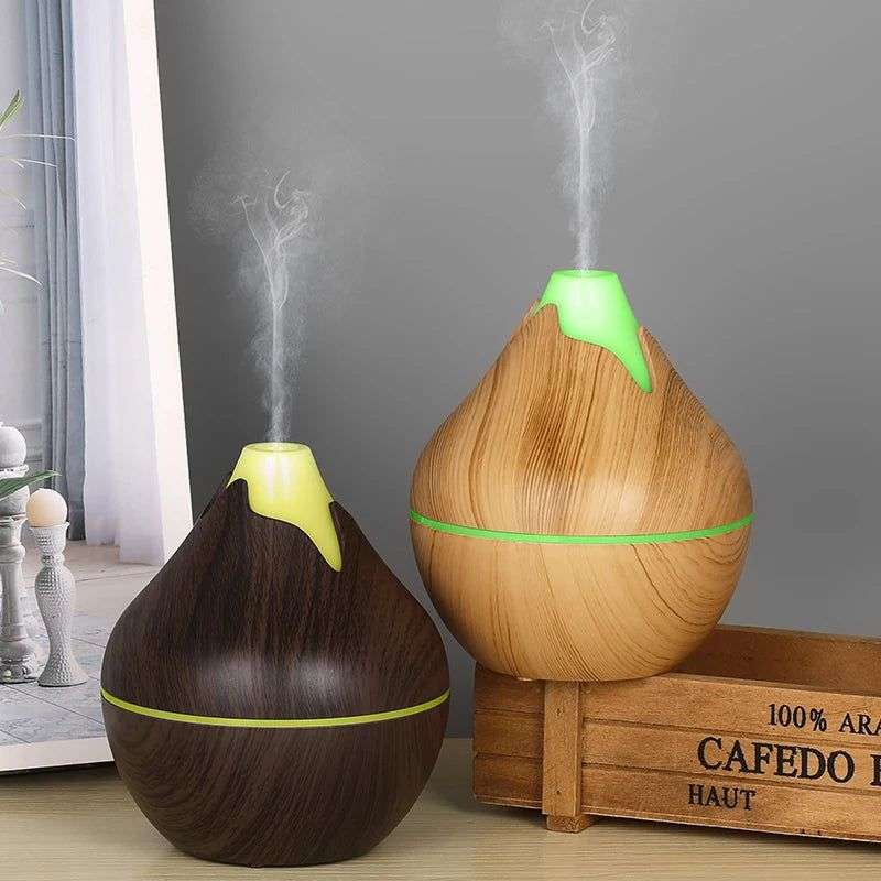 ZS - 350ML Ultrasonic Mini Air Humidifier - walnut