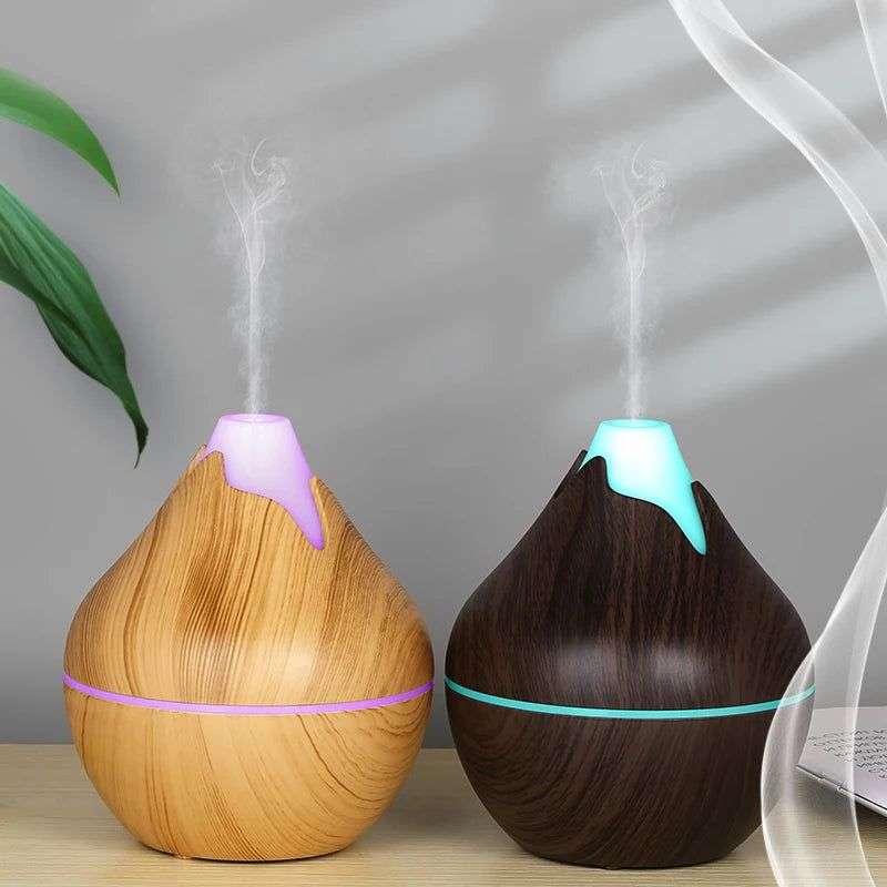 ZS - 350ML Ultrasonic Mini Air Humidifier - walnut