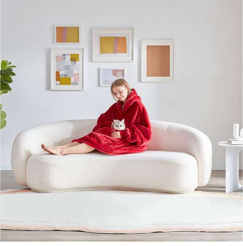 Extra Long Oversized Huggle Blanket Hoodie - Maroon