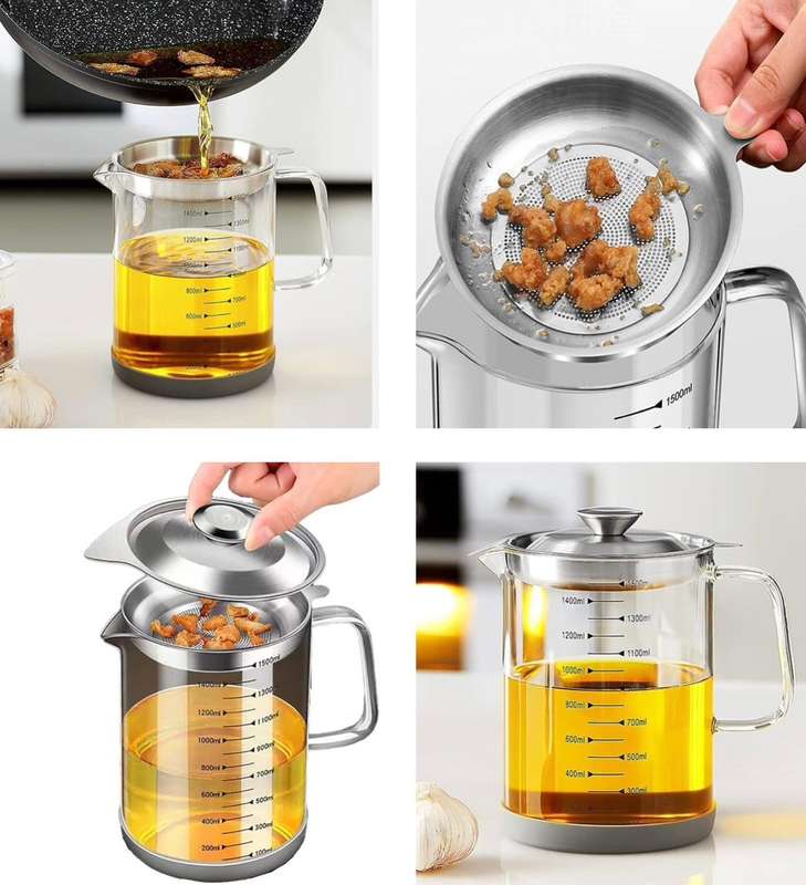 ZS - Oil Strainer Glass Jug - 1800ml