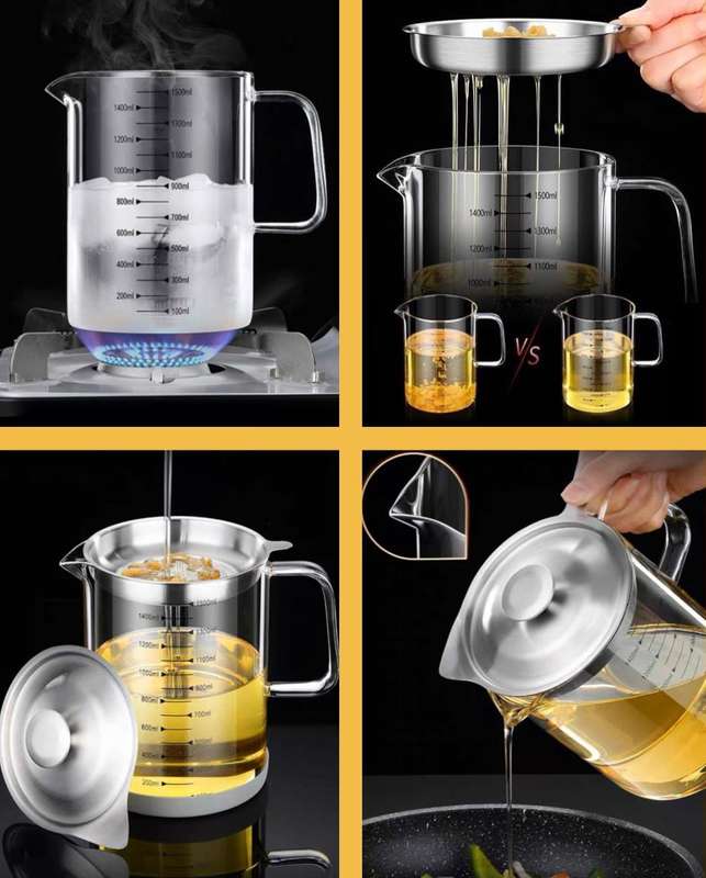 ZS - Oil Strainer Glass Jug - 1800ml