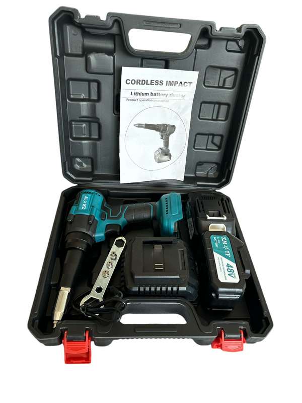 ZS - 48V Cordless Riveting Gun with 2 x Batteries and Charger