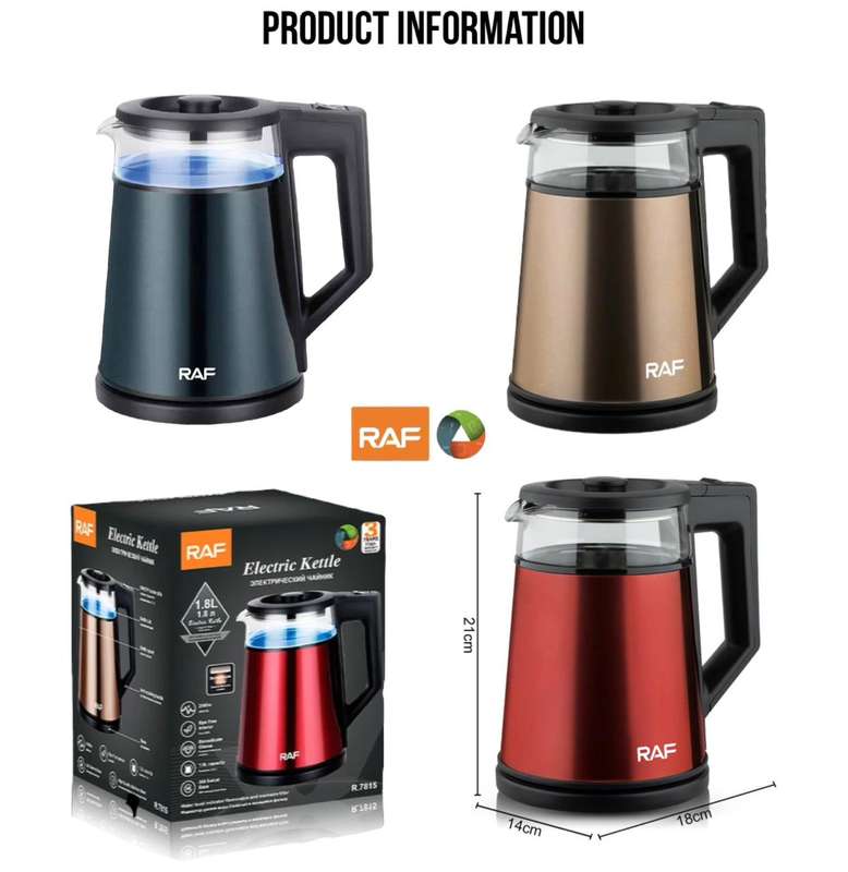 RAF Electric Kettle Cordless - Gold