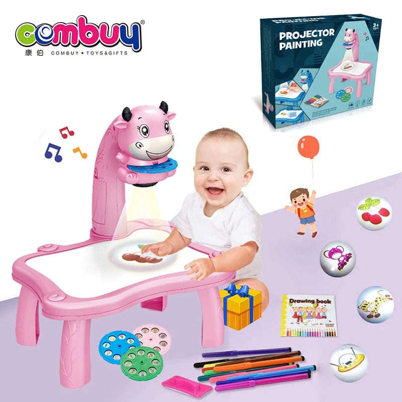 ZS - Toy Board Projector Drawing Table Painting for Children - Blue