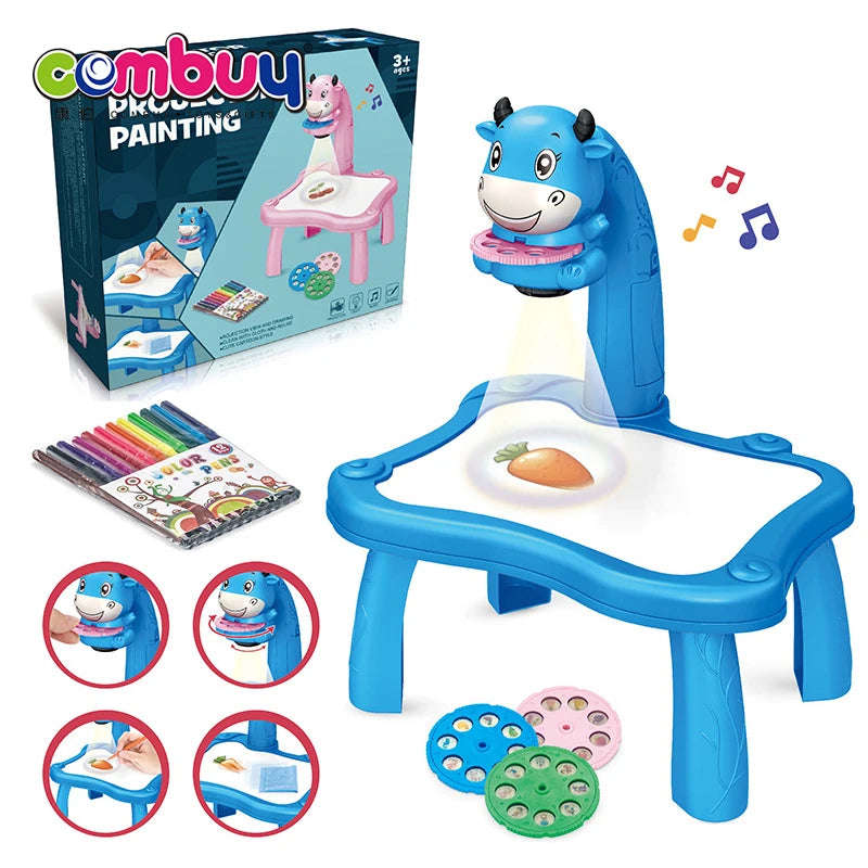 ZS - Toy Board Projector Drawing Table Painting for Children - Blue