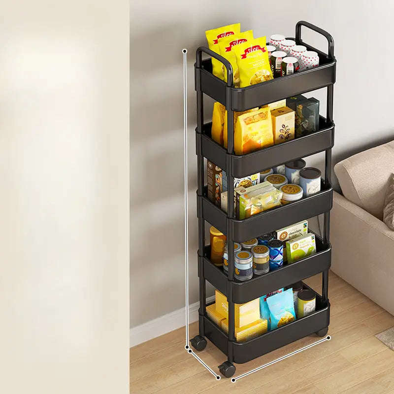 ZS - 5 Tier Multi-Purpose Rolling Cart Trolley - White