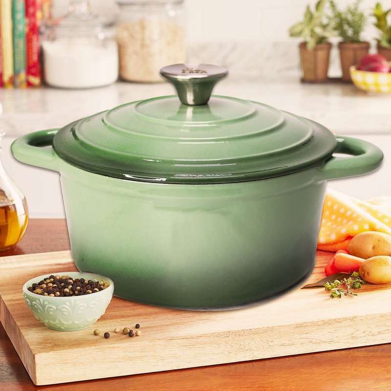 ZS - 7 Piece Cast Iron Pot Set - Black