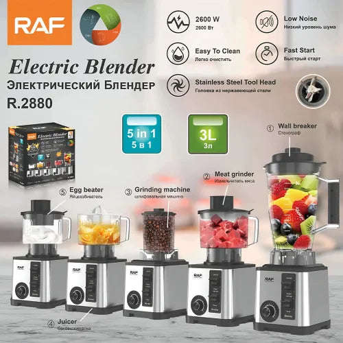 Raf 3L 5 In 1 Multi-functional Electric Blender 2600W