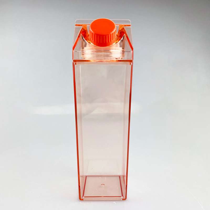 ZS - Milk - Water - Juice Clear Plastic Water Bottle 1L - Orange
