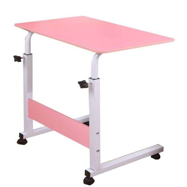 ZS - Portable Laptop Desk With Adjustable Stand & Wheels - White