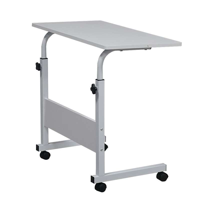 Portable Laptop Desk With Adjustable Stand & Wheels - Black