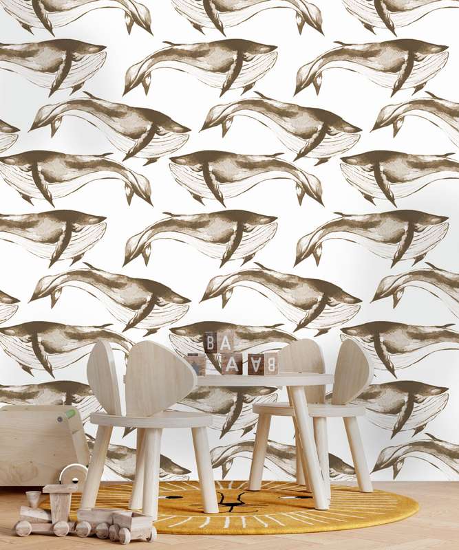 Watercolour Whale Wallpaper