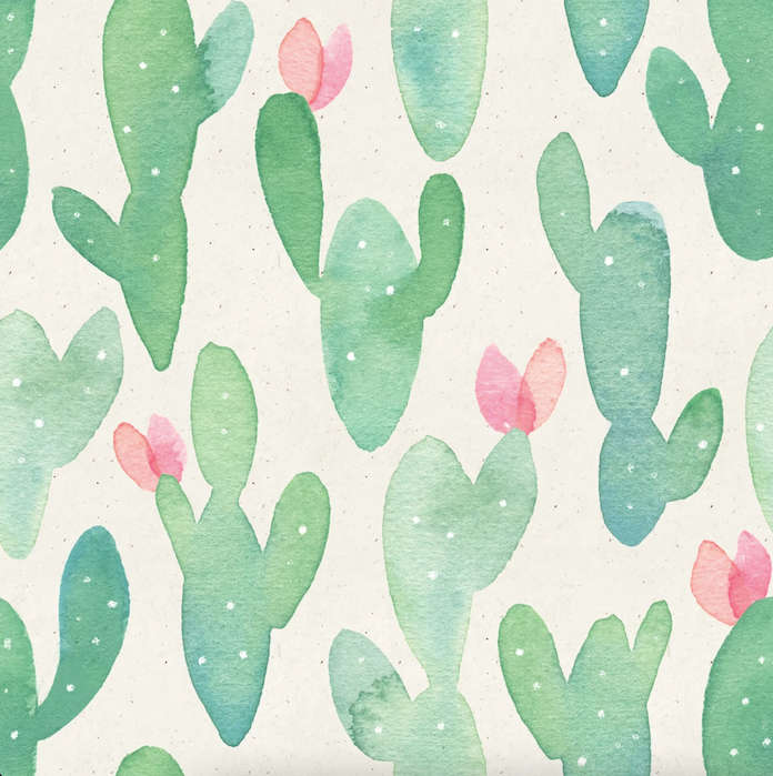 Watercolour Xerophytes Wallpaper