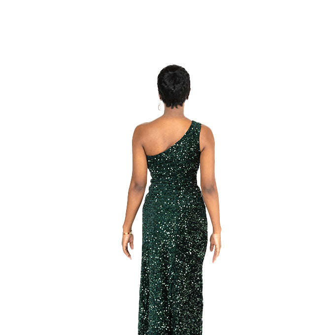 Glamorous Sequin Evening Gown in Green