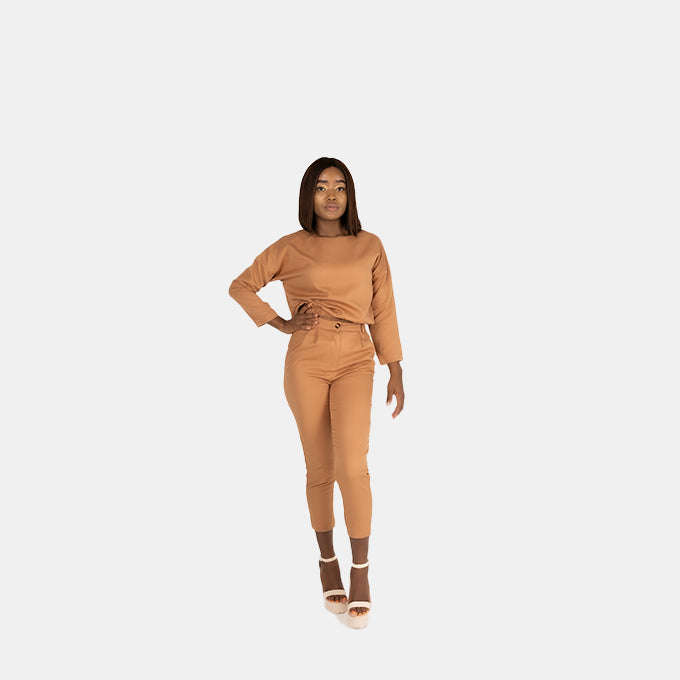 Sleek Autumn Spice Two Set Top and Pants